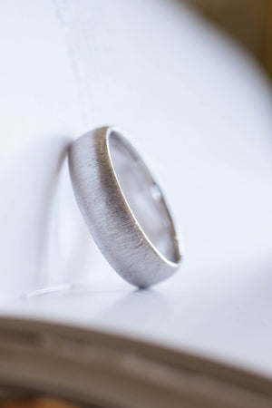 Satin finish gold ring, classic wedding band, 6 mm width - Eden Garden Jewelry™