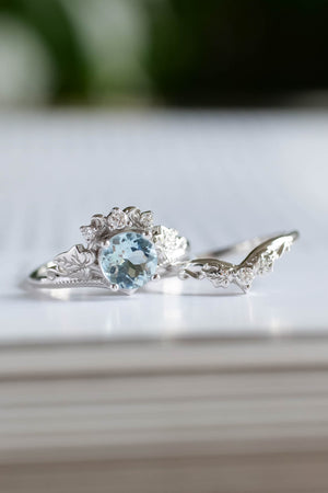 Art Deco Style Aquamarine Diamond Ring Platinum 14.88ct Aqua – Antique  Jewellery Online