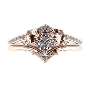 Amelia | bridal ring set, round cut gemstone setting - Eden Garden Jewelry™