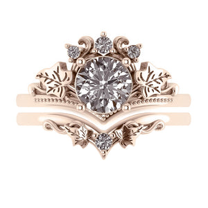 Ariadne | bridal ring set, 6.5 mm central gemstone - Eden Garden Jewelry™