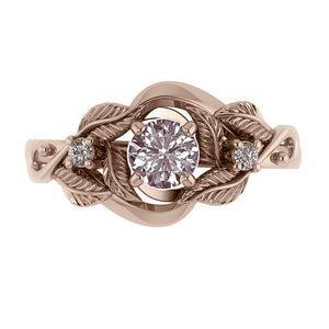 Azalea | custom ring setting, three gemstones ring, 5 mm central - Eden Garden Jewelry™