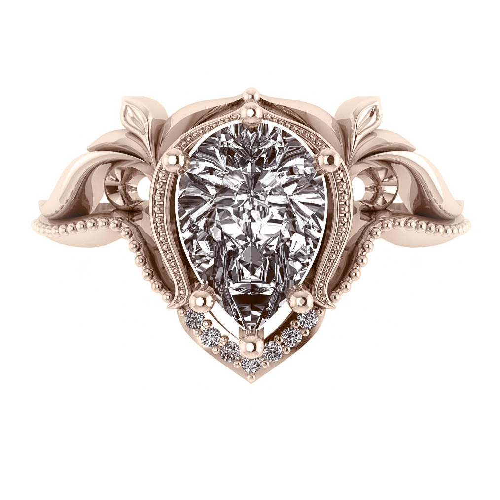 Lida | big pear cut 10x7 mm gemstone setting - Eden Garden Jewelry™