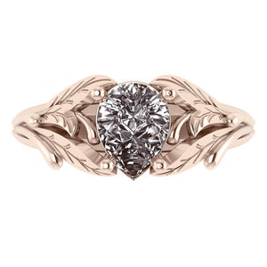 Wisteria | 8x6 mm pear cut gemstone setting for custom ring - Eden Garden Jewelry™