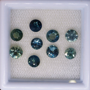 Teal sapphire | natural, bluish green, round cut 4 mm - Eden Garden Jewelry™