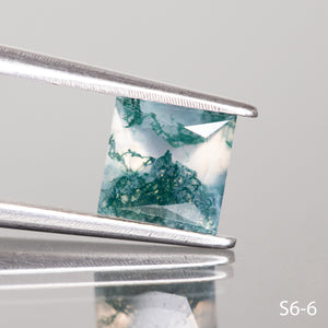 Moss agate |  square shape, 6 mm - choose yours - Eden Garden Jewelry™