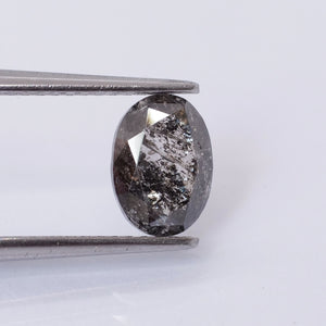 Salt & Pepper diamond | natural, oval cut 8x6mm, 1.19ct - Eden Garden Jewelry™