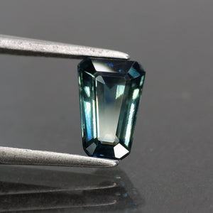 Sapphire bluish green, trapezoid cut, VVS 7x5 mm 1.08 ct, Australia - Eden Garden Jewelry™