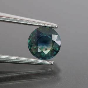 Sapphire | natural, bluish green, round cut 5 mm, VS, 0.72ct, Australia - Eden Garden Jewelry™