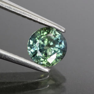 Sapphire natural, greenish blue, round VS 5mm 0.74 ct, Madagascar - Eden Garden Jewelry™