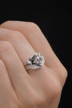 Salt & pepper diamond engagement ring / Adonis - Eden Garden Jewelry™