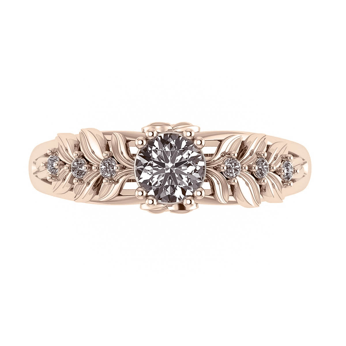 Silvestra | engagement ring setting with 5mm round cut gemstone - Eden Garden Jewelry™