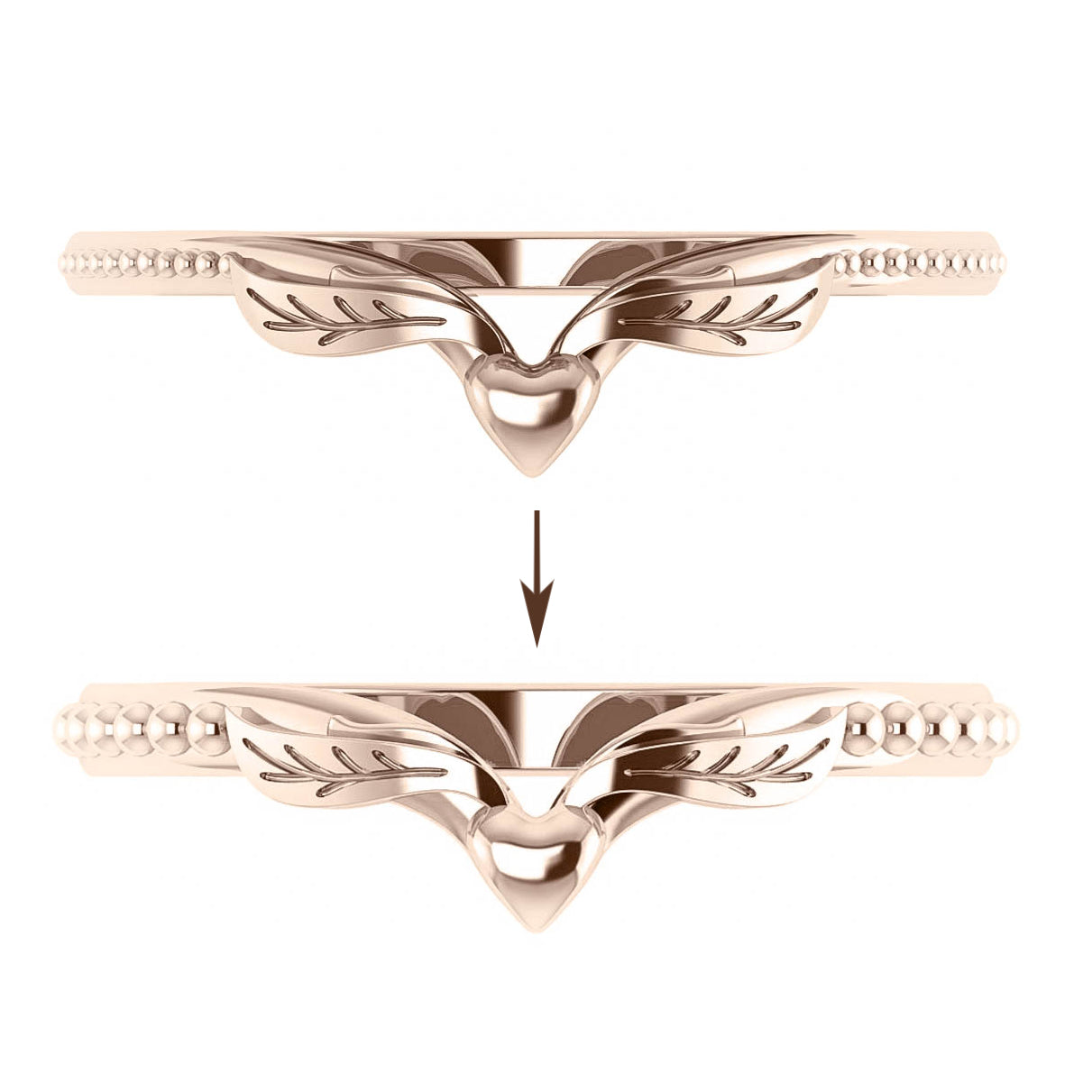 Matching wedding band for Swanlake: thicker version - Eden Garden Jewelry™