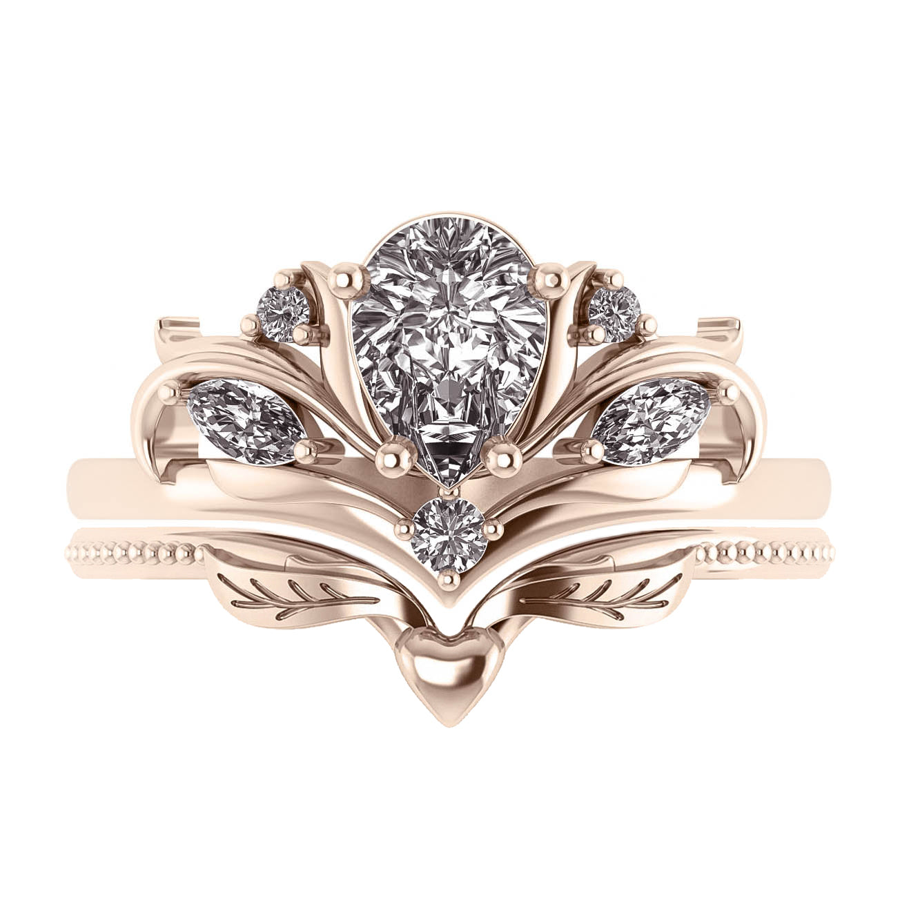 Swanlake | engagement ring setting for pear cut gemstone - Eden Garden Jewelry™