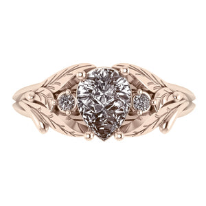 Wisteria | 8x6 mm pear cut gemstone setting with accent diamonds - Eden Garden Jewelry™