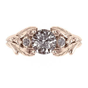 Wisteria | 6.5 mm round cut gemstone setting with accent diamonds - Eden Garden Jewelry™