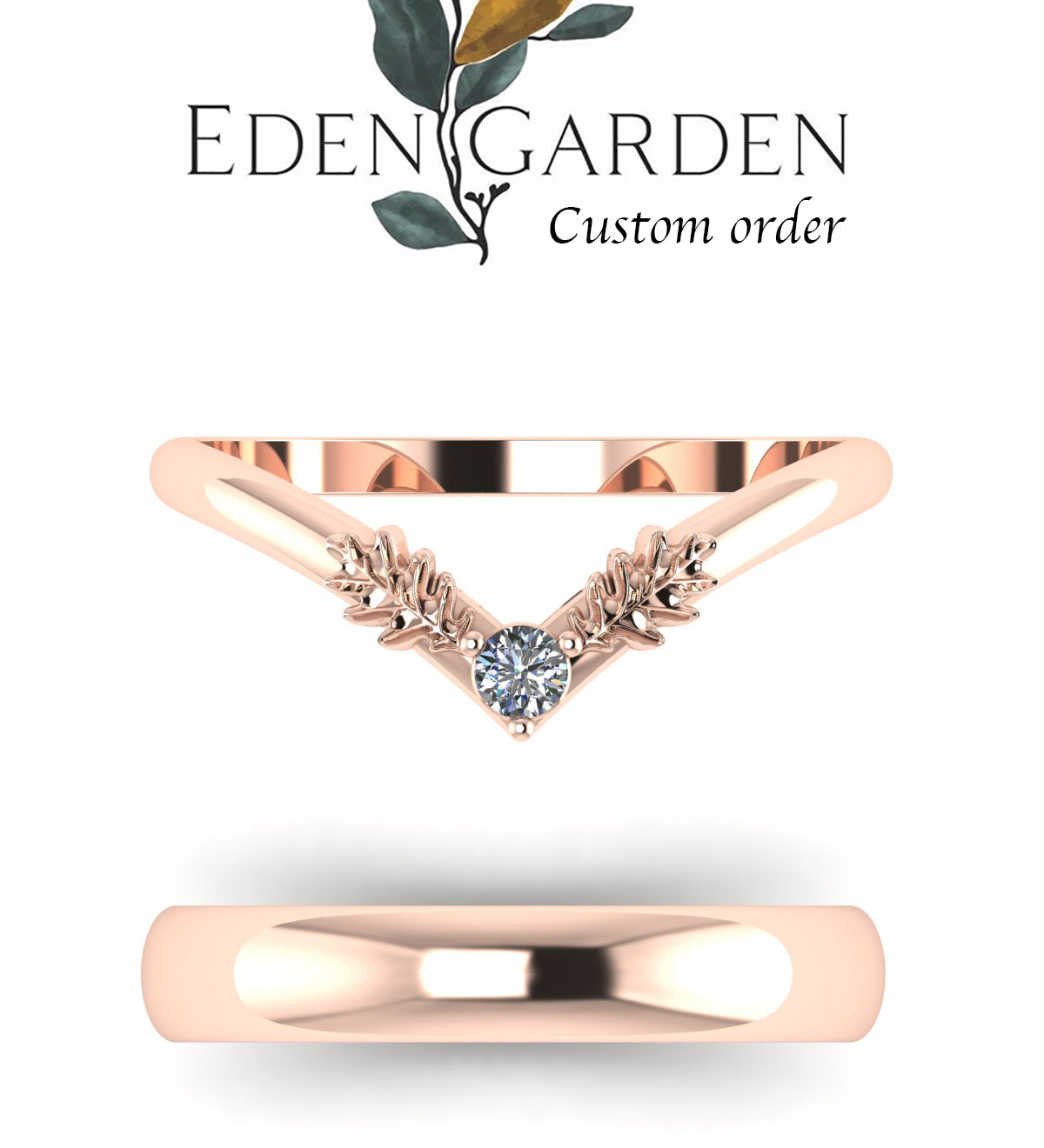 Custom made wedding bands set - Eden Garden Jewelry™