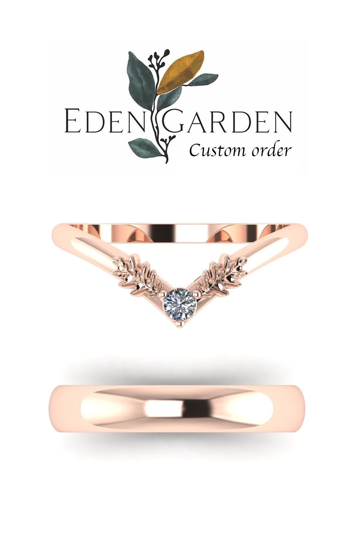 Custom made wedding bands set - Eden Garden Jewelry™