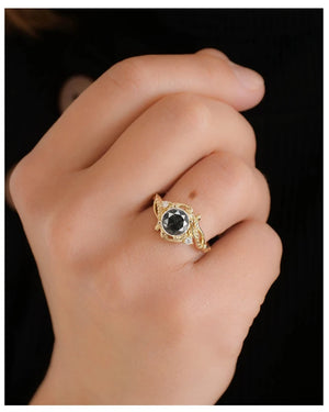 Custom order final payment: Undina ring with salt & pepper diamond - Eden Garden Jewelry™