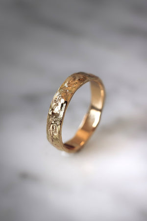 Textured wedding band, yellow gold ring - Eden Garden Jewelry™