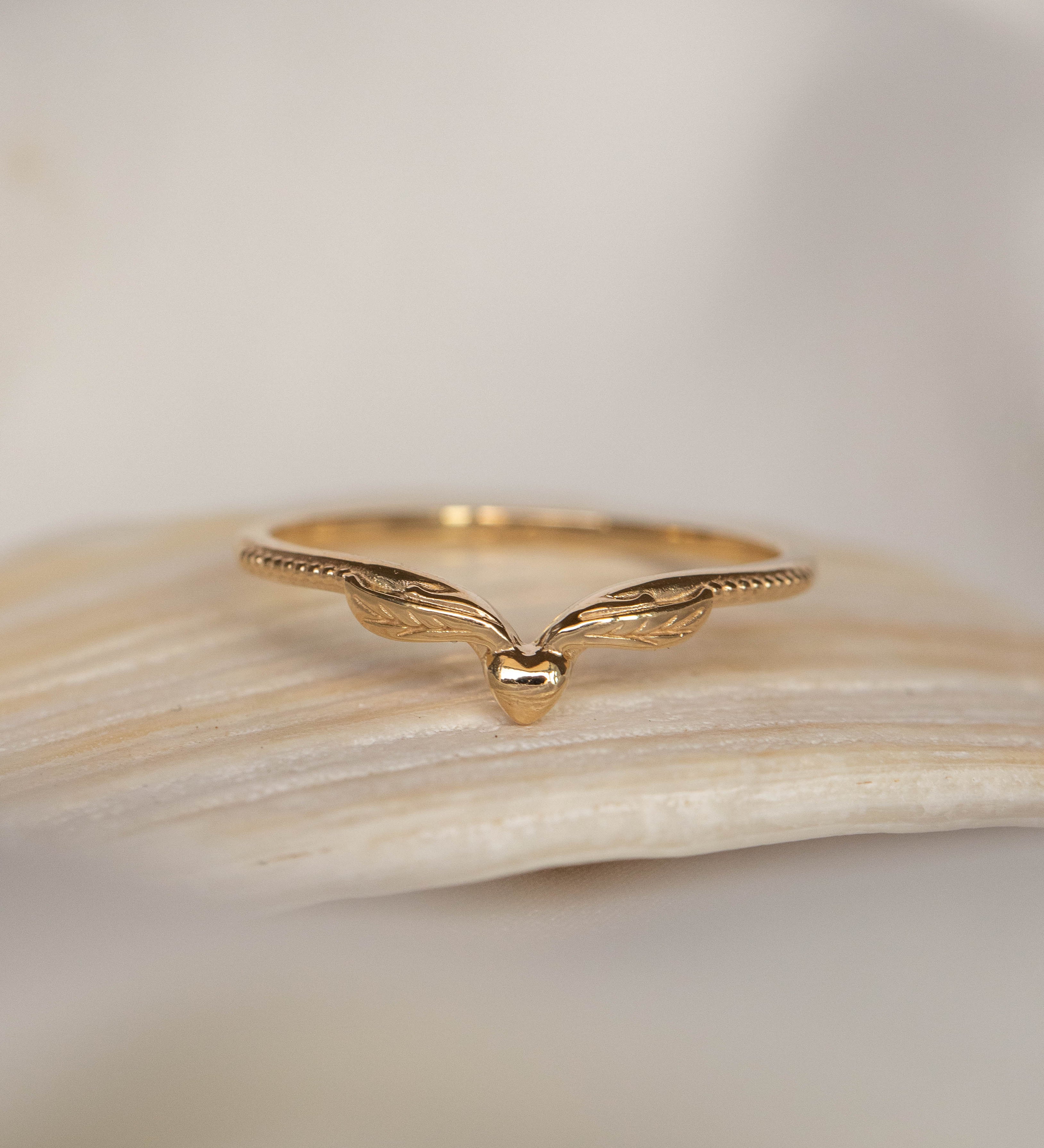 Heart Wedding Ring Nature Inspired Wedding Band Matching