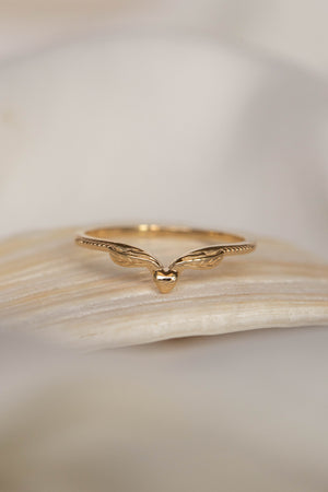 Heart wedding ring / matching band for Swanlake - Eden Garden Jewelry™