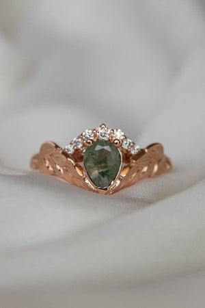 Palmira Crown | engagement ring setting with pear cut gemstone 7x5 mm - Eden Garden Jewelry™
