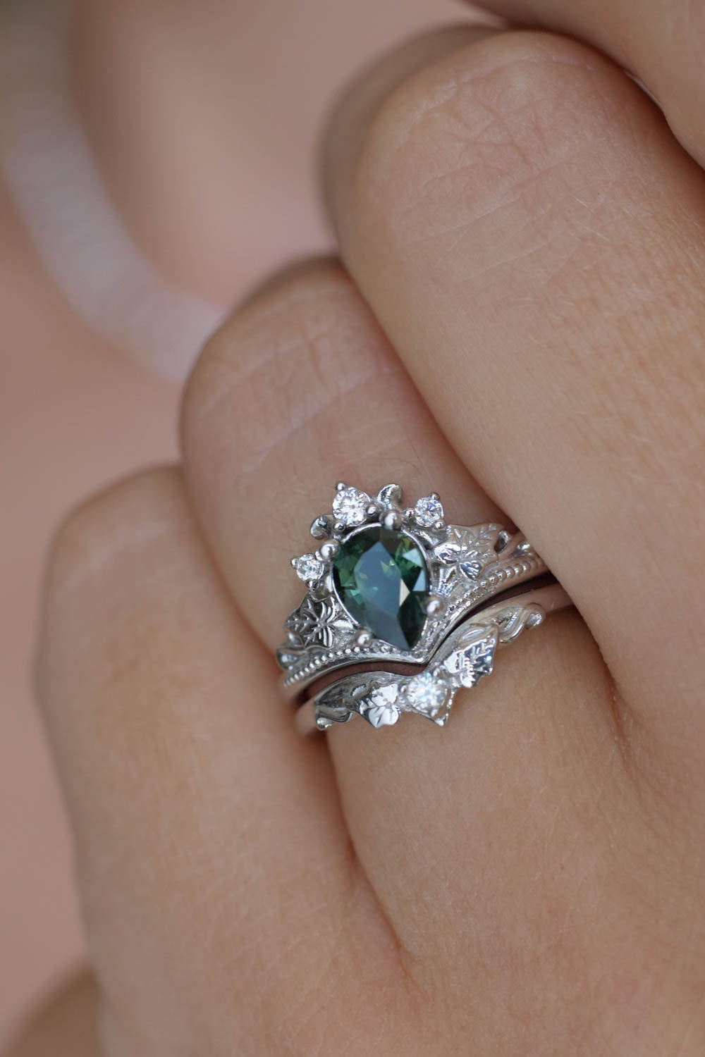Green Sapphire and Baguette Diamond Ring – Ashley Zhang Jewelry