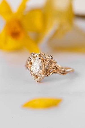 Lab grown diamond engagement ring, vintage inspired engagement ring / Lida small - Eden Garden Jewelry™