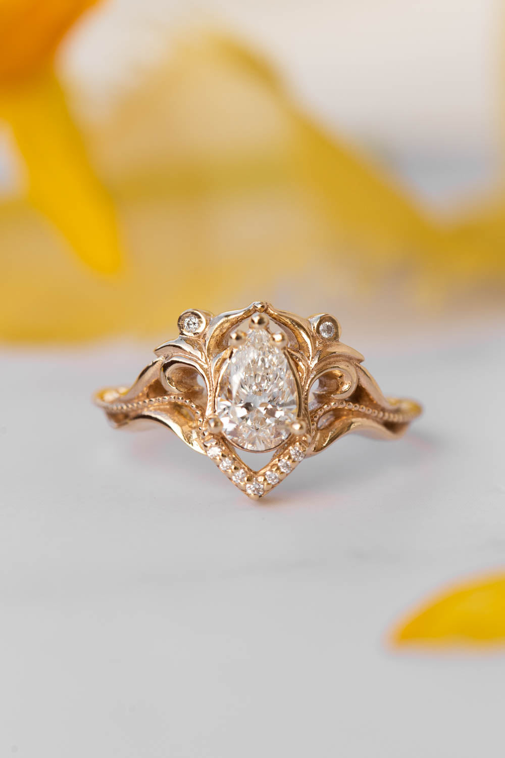 Edwardian Antique Style Diamond Engagement Ring with Split Shoulders – The  London Victorian Ring Co