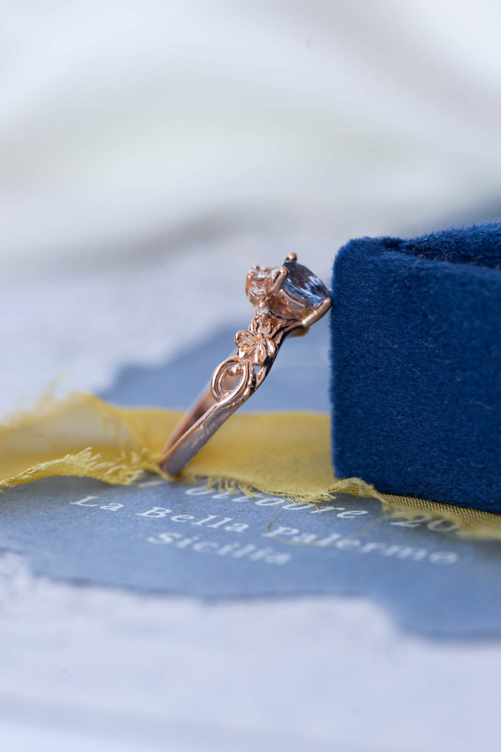 Australian opals Celtic style engagement ring set with 4 little diamonds.