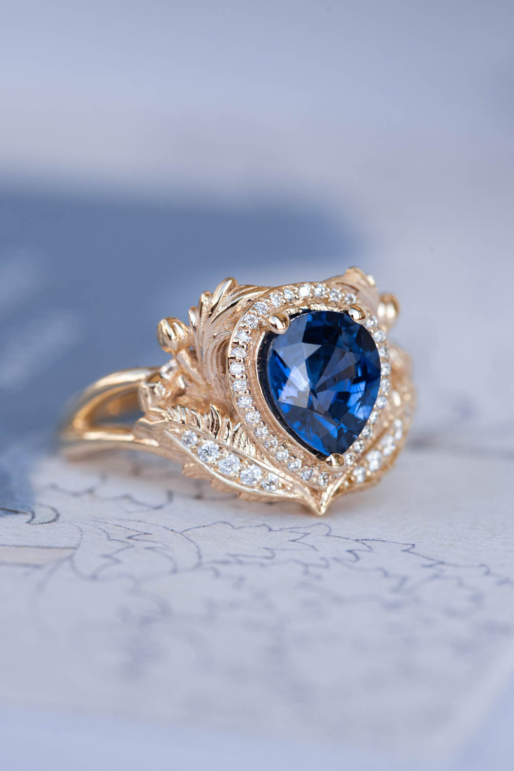 Trillion Blue Sapphire Wedding Band in Polished Gold | Jewelry by Johan -  Jewelry by Johan