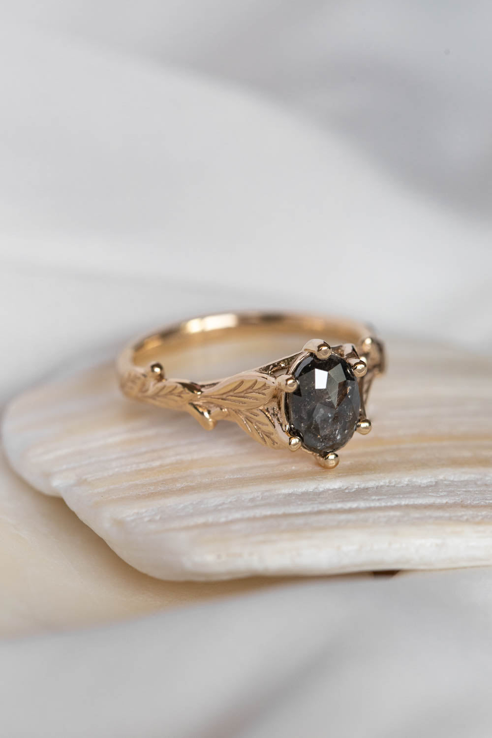 White Gold Diamond Ring with Yellow Gold Details - Athena Jewelry