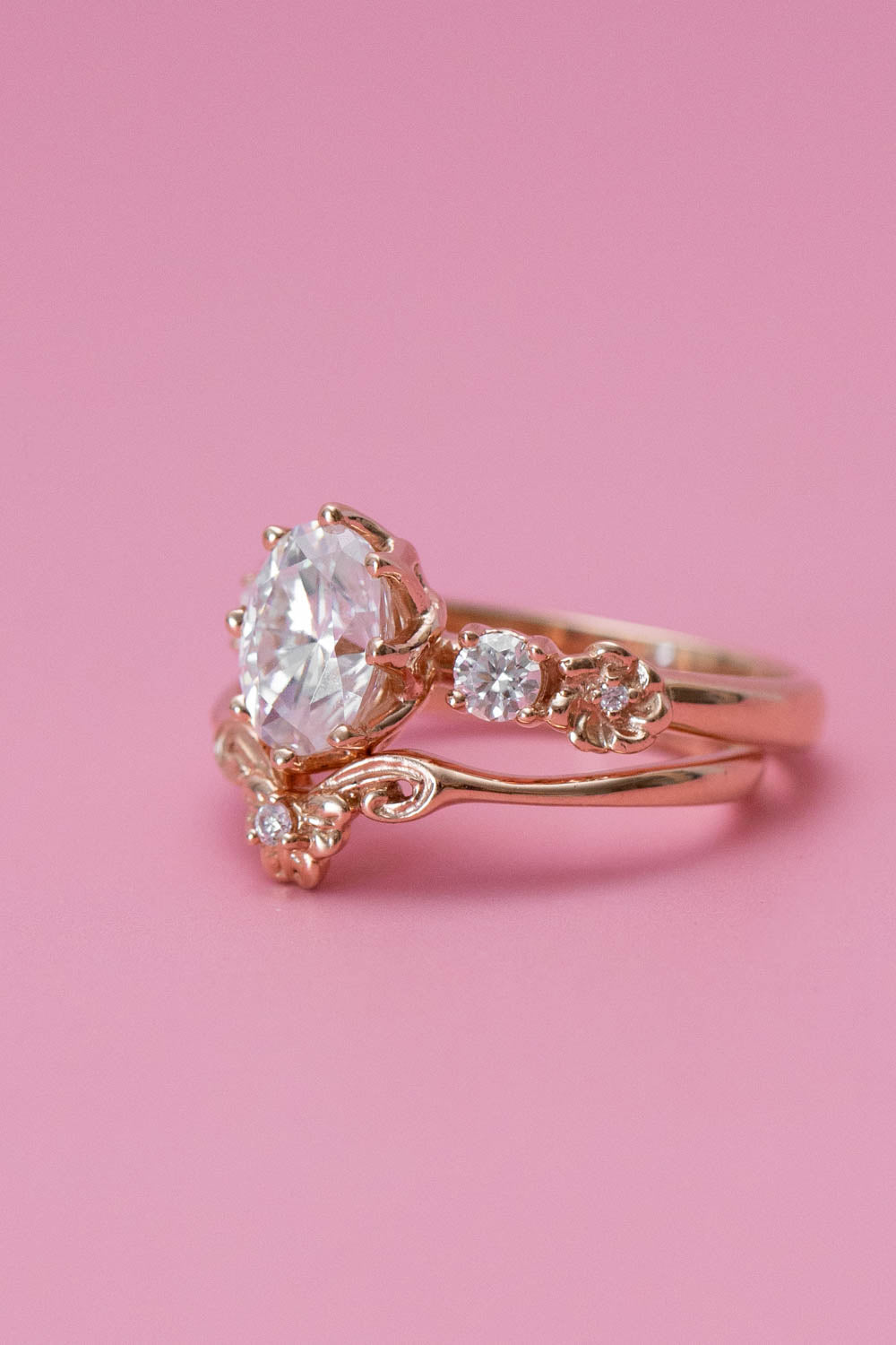 14k rose gold fiorella diamond ring Clearance