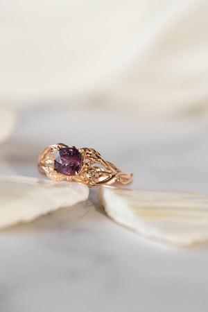 Cushion cut natural sapphire engagement ring, gold twig promise ring with sapphire / Tilia - Eden Garden Jewelry™