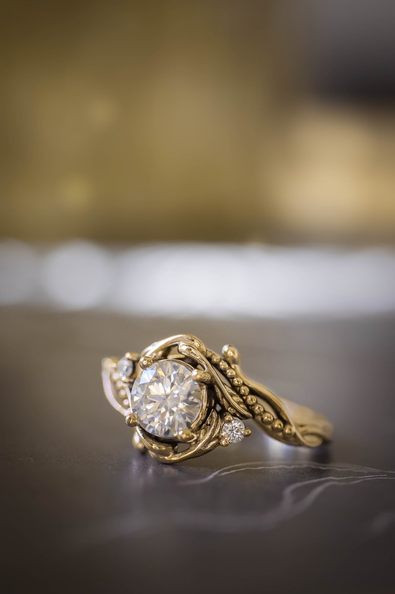 1 carat moissanite engagement ring / Undina - Eden Garden Jewelry™